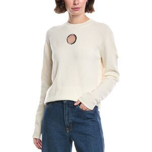 Moncler Womens Wool & Cashmere-Blend Sweater, White